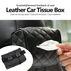 Car Tissue Cover PU Car Tissue Box Leather Toilet Paper Holder Seat Back