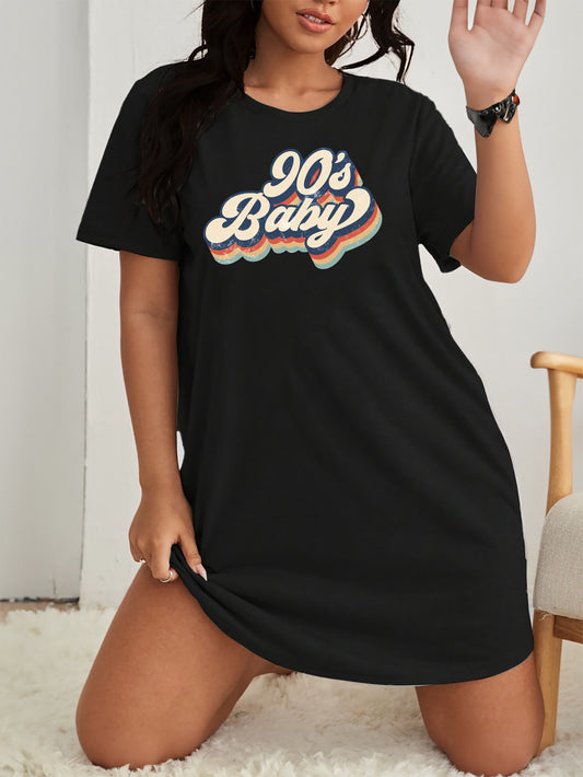  '90s' Letter Print Tee Nightdress
