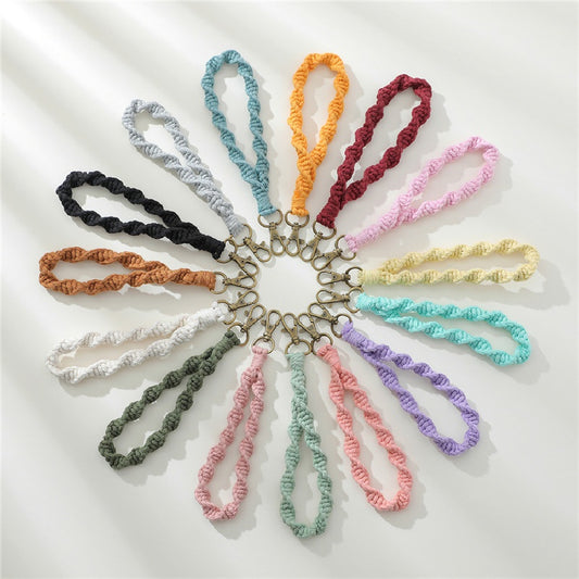 Hand Woven Cotton Rope Keychain Bracelet for Girls Wristband
