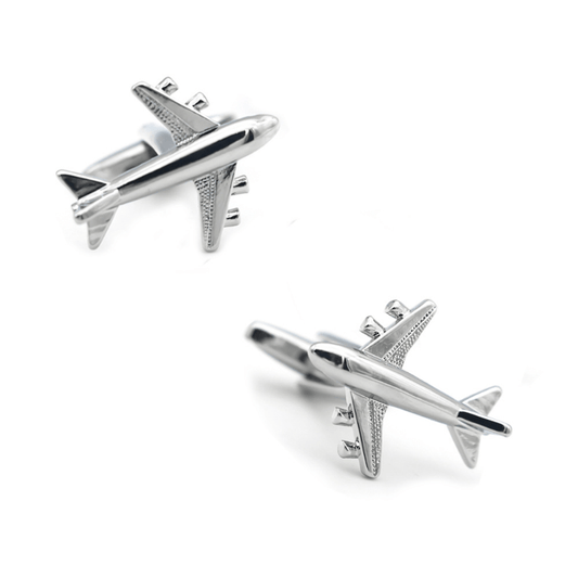 Fighter Aircraft Pattern Metal Cufflinks Suit Decoration