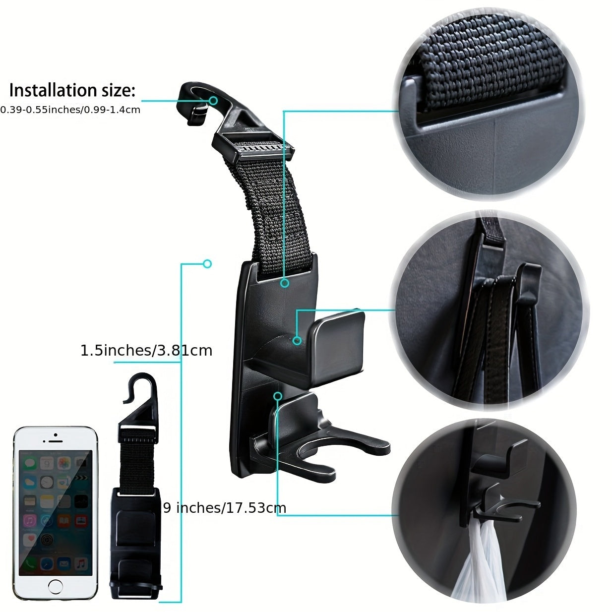 Car Purse Hanger Headrest Hook Holder - Seat Organizer Hook