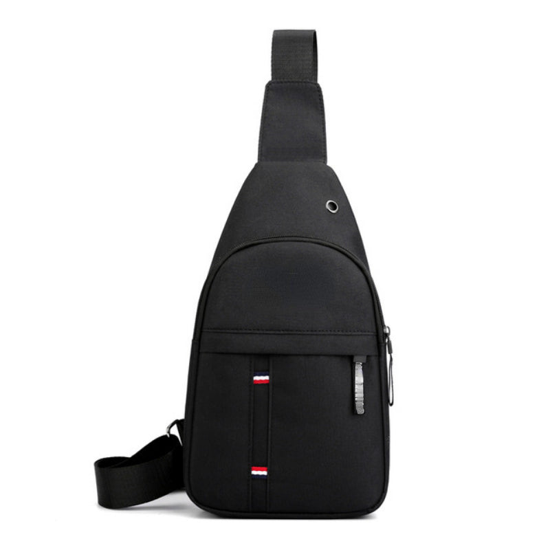 Men's Multifunction Shoulder Bag with Earphone Hole Outdoor Crossbody Bag
