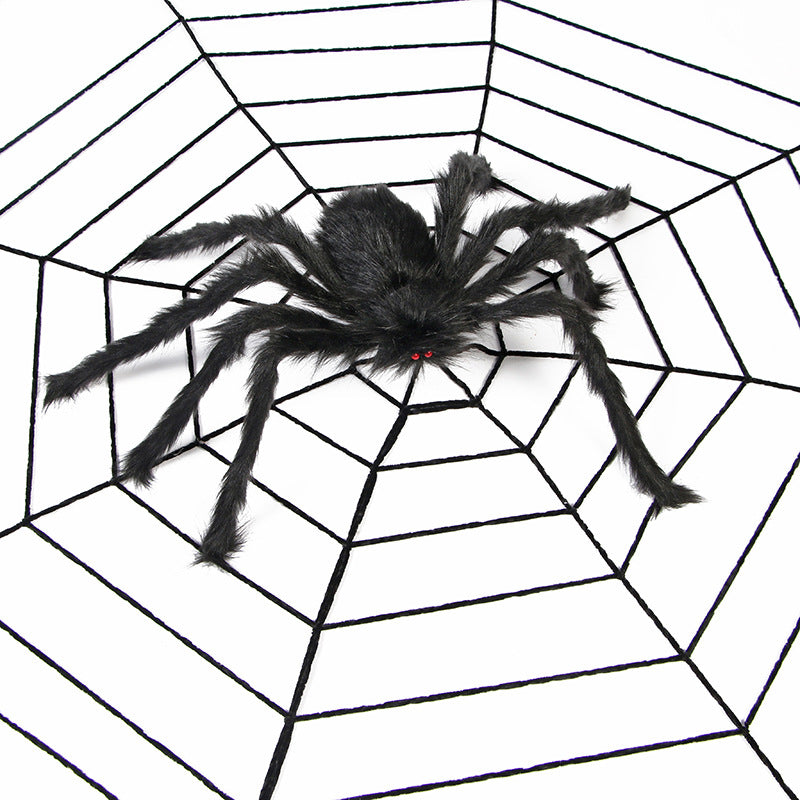 Halloween Spider Web Party Decoration Props with Plush Spider