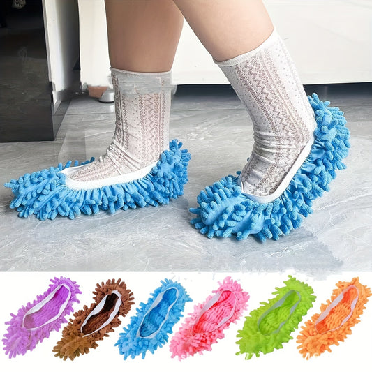 2pcs Removable Washable Shoe Covers Wooden Floors Toe Wipes Slippers