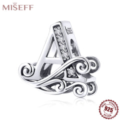 925 Silver Alphabet Beads Charms for Bracelets Necklace DIY Jewelry Gift