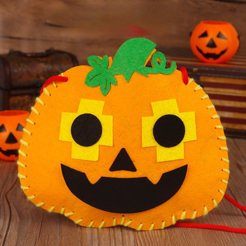 Halloween Kids DIY Pumpkin Bag for Candy Party Props Decoration