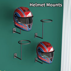 Helmet Display Rack Wall Mounted Metal Holder for Helmets Soccer Basket