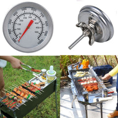 Stainless Steel BBQ Smoker Thermometer Gauge For Outdoor Cooking