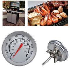 Stainless Steel BBQ Smoker Thermometer Gauge For Outdoor Cooking