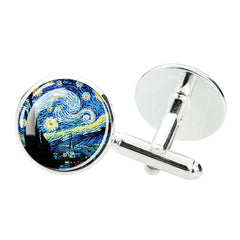 Oil Painting Alloy Cufflinks For Men