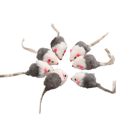 Rabbit Fur Cat Toy with Rattling Sound