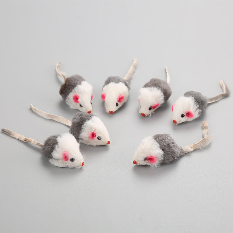 Rabbit Fur Cat Toy with Rattling Sound