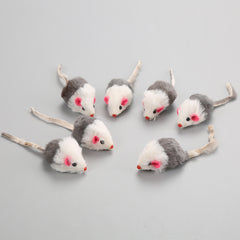Rabbit Fur Cat Toy with Rattling Sound