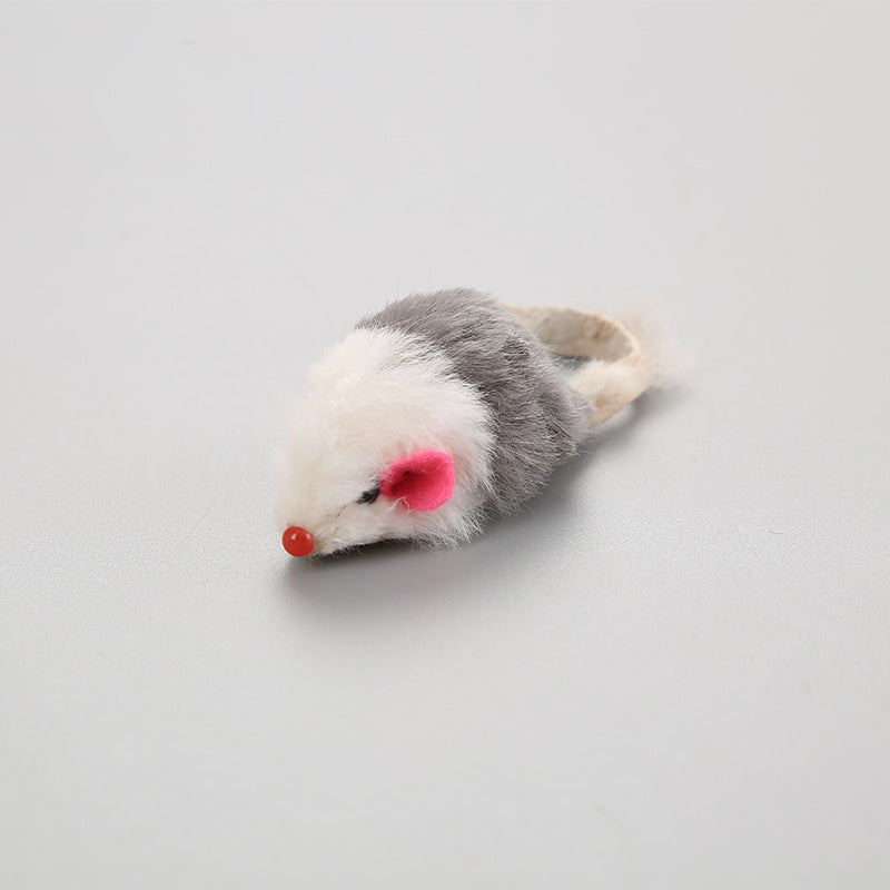 Rabbit Fur Cat Toy with Rattling Sound