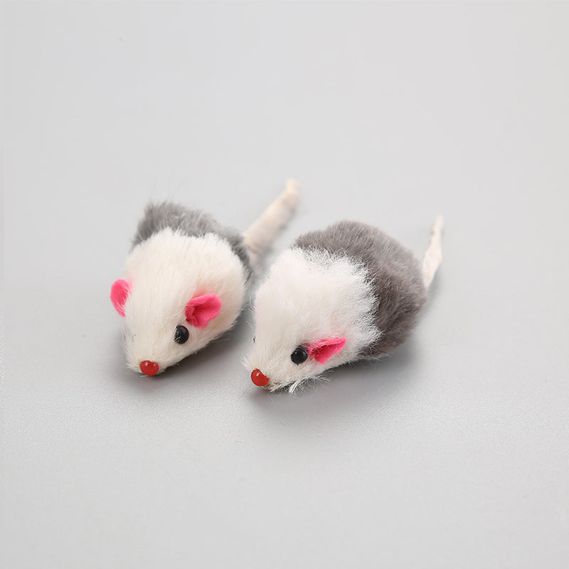 Rabbit Fur Cat Toy with Rattling Sound