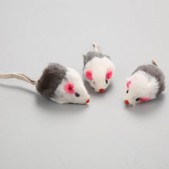 Rabbit Fur Cat Toy with Rattling Sound