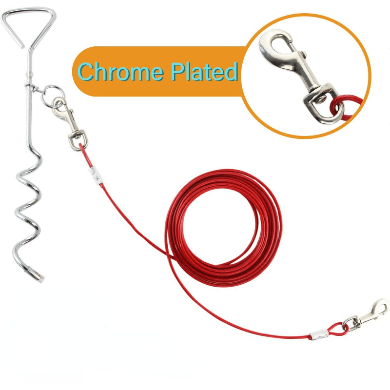 1pc Outdoor Pet Leash Emergency Double Buckle Wire Rope 39 88 Cm