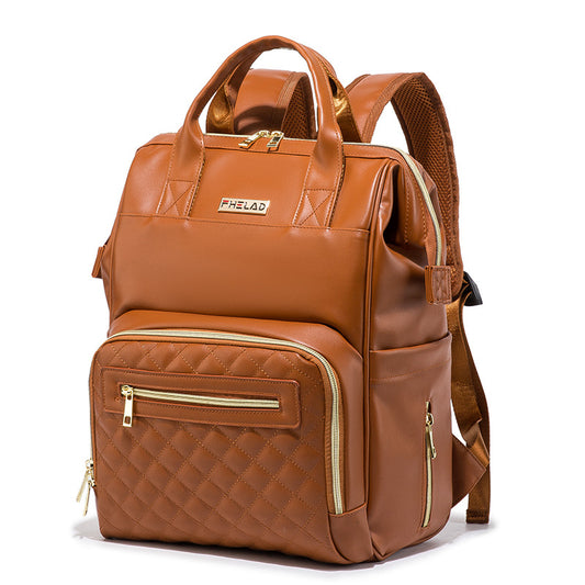 PU Mommy Bag Large Capacity Maternity Backpack