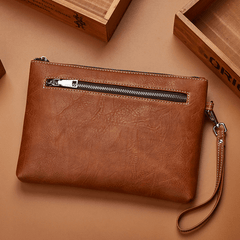 Men's Clutch Bag Envelope Handbag Large Capacity Wristlet PU Card Holder