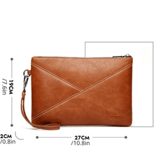 Men's Clutch Bag Envelope Handbag Large Capacity Wristlet PU Card Holder