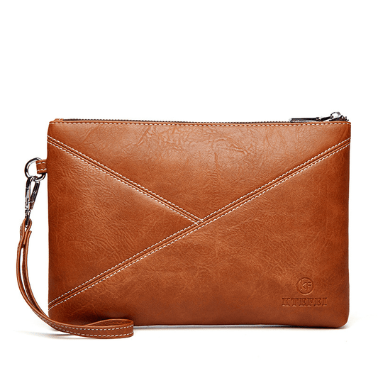 Men's Clutch Bag Envelope Handbag Large Capacity Wristlet PU Card Holder