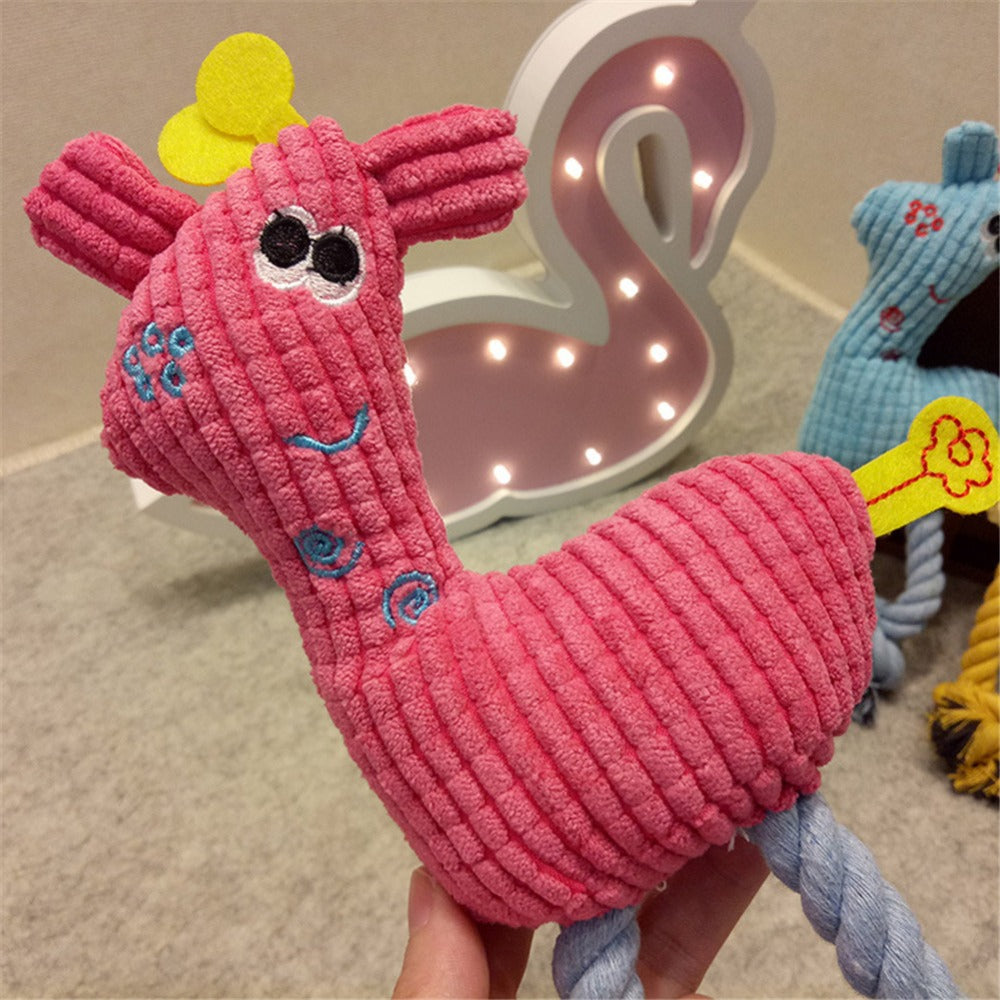 Durable Deer Pet Toy for Teeth Grinding and Squeaking