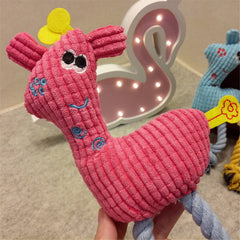 Durable Deer Pet Toy for Teeth Grinding and Squeaking