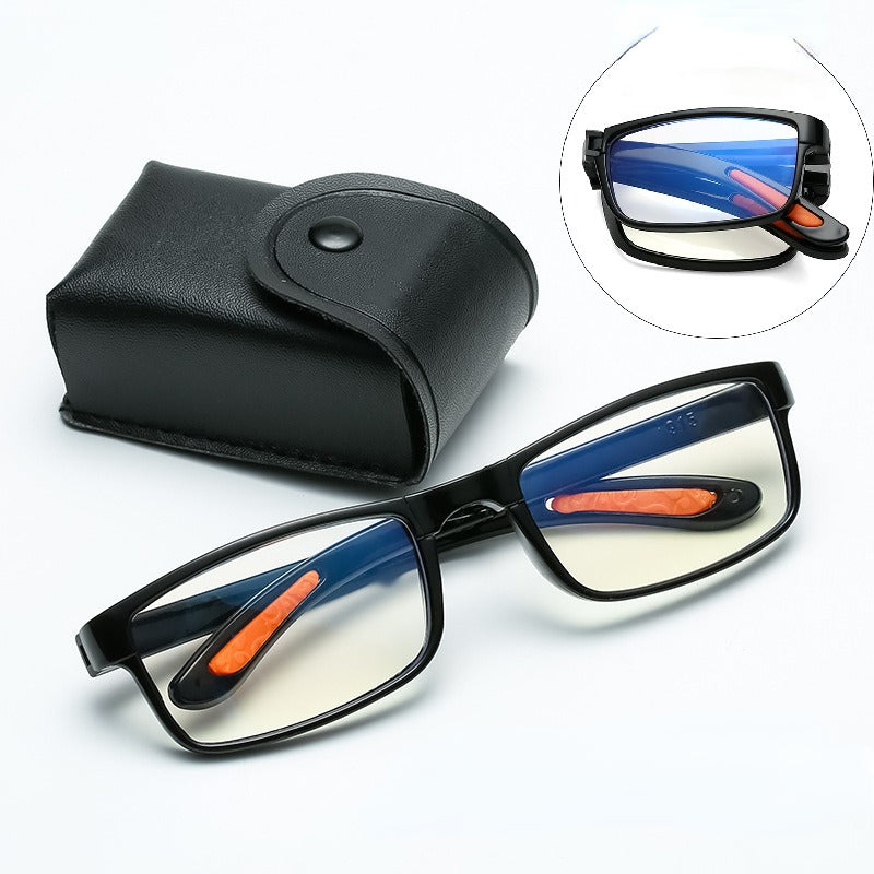 Foldable Presbyopia Glasses With Glasses Case Men's Glasses HD Unisex Eyewear