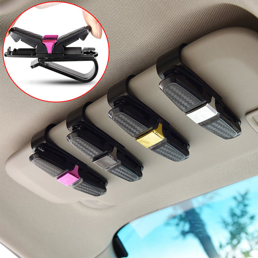 Car Glasses Case Sun Visor Holder Sunglasses Clip Card Ticket Pen Box