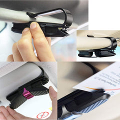 Car Glasses Case Sun Visor Holder Sunglasses Clip Card Ticket Pen Box