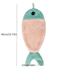 Fish Shape Plush Towel & Thick Towel for Kitchen Outdoor Camping