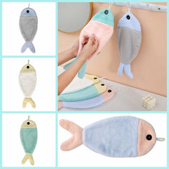 Fish Shape Plush Towel & Thick Towel for Kitchen Outdoor Camping