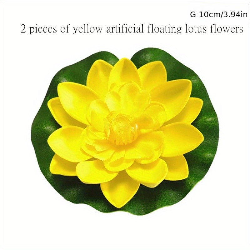 2pcs Artificial Floating Lotus Aquarium Water Lily Decor Fish Tank