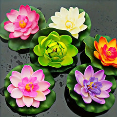 2pcs Artificial Floating Lotus Aquarium Water Lily Decor Fish Tank