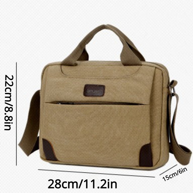 Canvas Laptop Crossbody Bag with Compartment