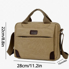 Canvas Laptop Crossbody Bag with Compartment