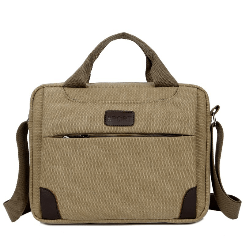 Canvas Laptop Crossbody Bag with Compartment