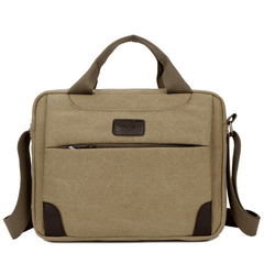 Canvas Laptop Crossbody Bag with Compartment