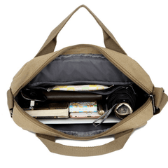 Canvas Laptop Crossbody Bag with Compartment