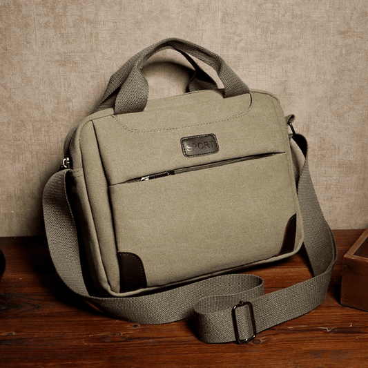 Canvas Laptop Crossbody Bag with Compartment