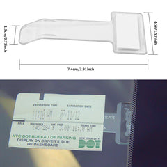 Transparent Car Parking Ticket Receipt Permit Auto Fastener Holder