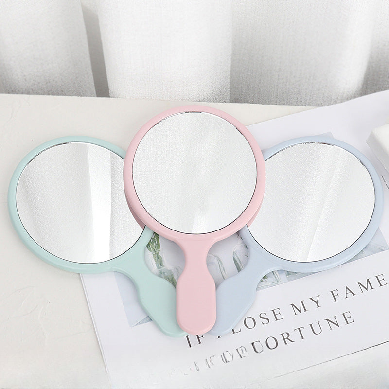 Oval Hand Makeup Mirror Portable Handle Beauty Mirror Single Side Makeup Mirror