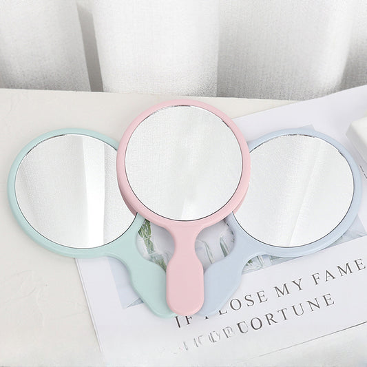 Oval Hand Makeup Mirror Portable Handle Beauty Mirror Single Side Makeup Mirror