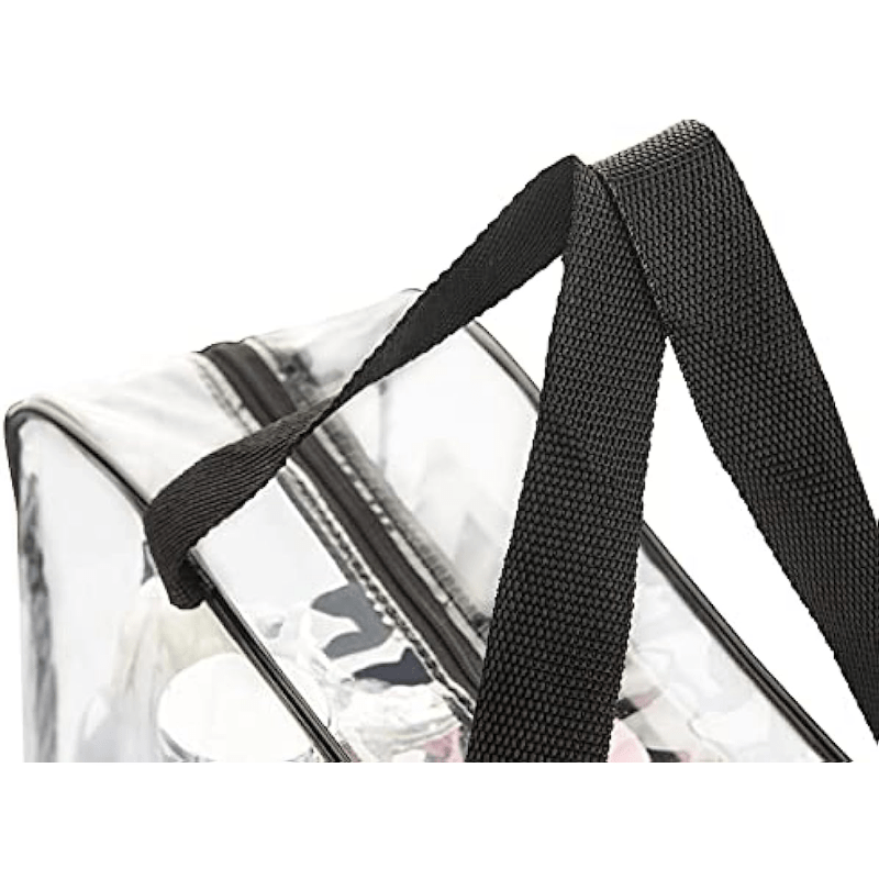 2Pcs Clear Makeup Organizer Bag Portable Plastic Tote Bags Handle Waterproof