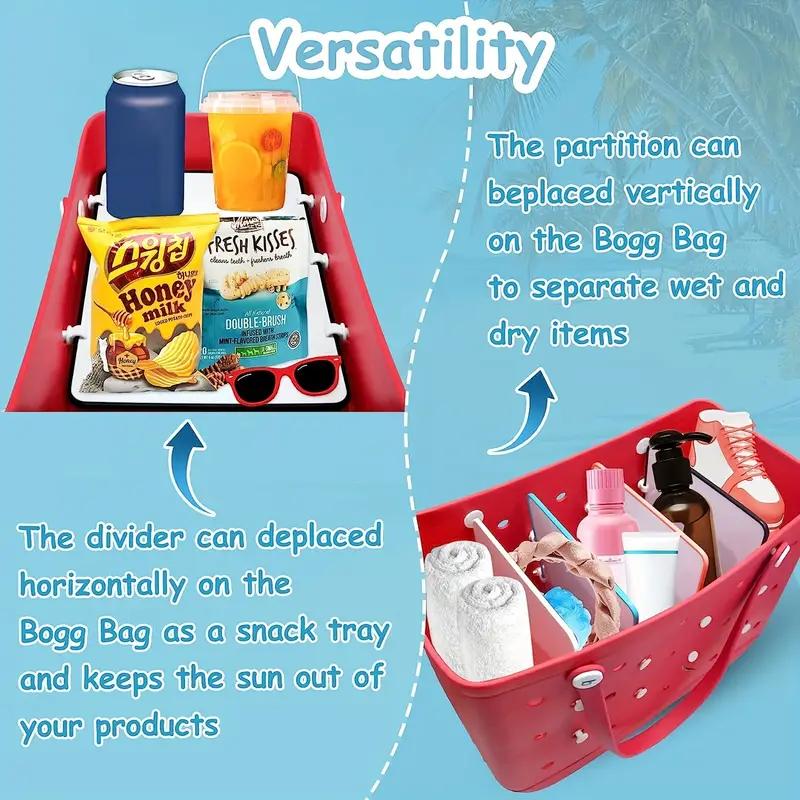 Travel Beach Bag Divider Tray Portable Rubber Tote Bag Accessories