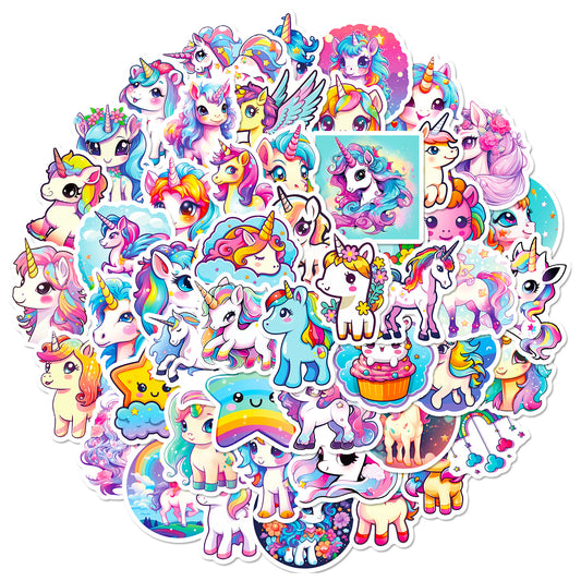 50pcs Unicorn Waterproof Doodle Sticker DIY Creative Motorcycles Stickers