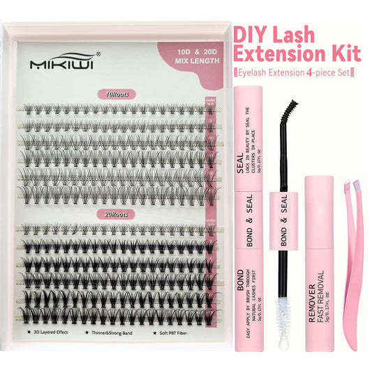 240Pcs Cluster Lashes 10D-40D D Curling Mix 9-16mm Lash Extensions