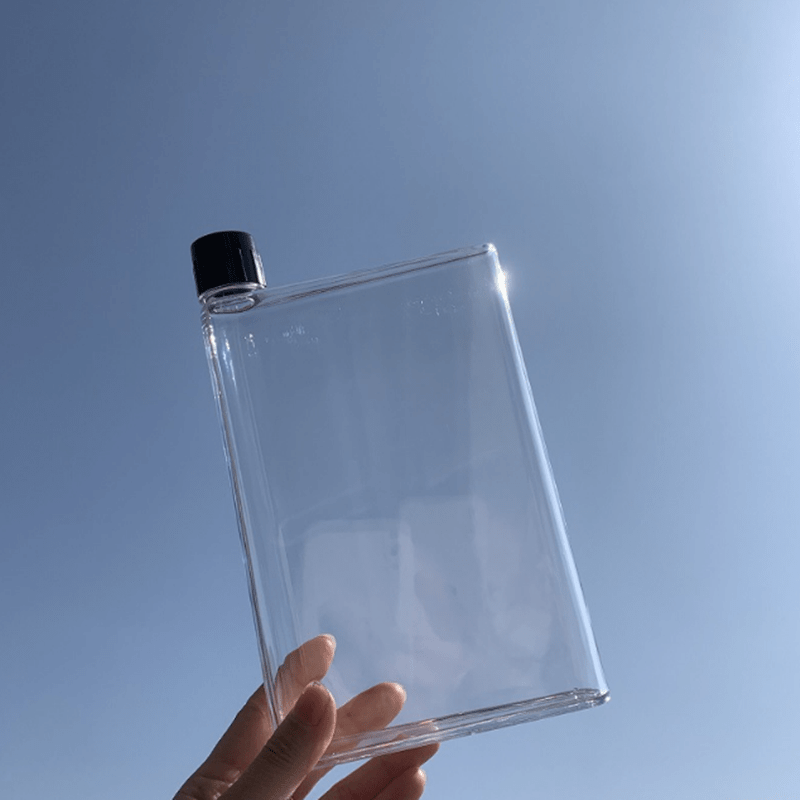 Portable Leakproof Clear Flat Water Bottle - 420ml