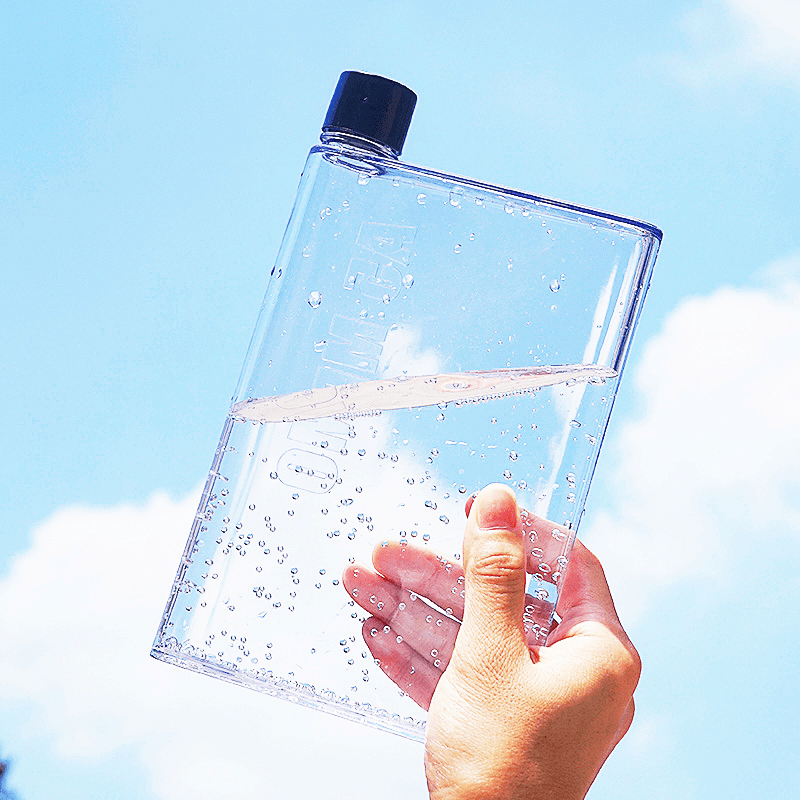 Portable Leakproof Clear Flat Water Bottle - 420ml