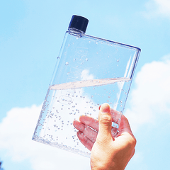 Portable Leakproof Clear Flat Water Bottle - 420ml